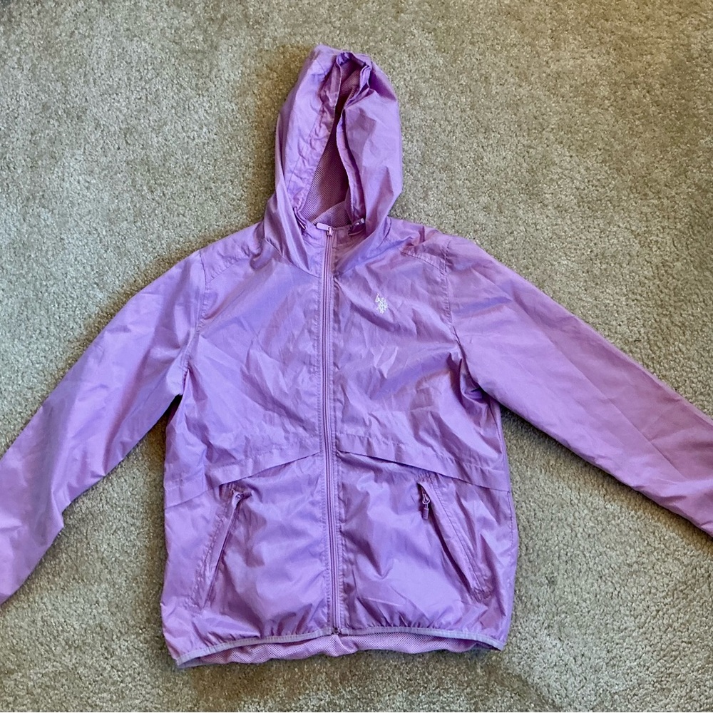 U.S. Polo Assn. Rare Lavender Hooded Raincoat for Women (L)